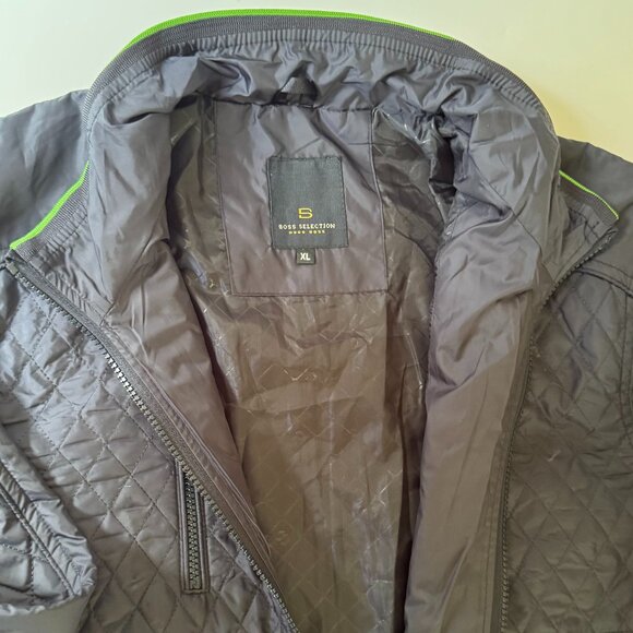 BOSS Men’s Lightweight Quilted Bomber Jacket Coat Sz XL – Navy Blue - Picture 9 of 12